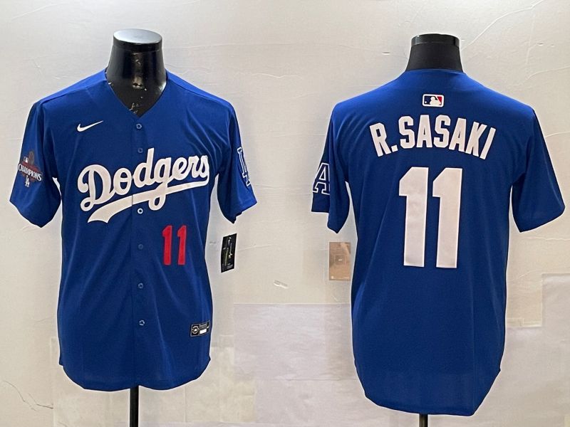Men Los Angeles Dodgers #11 R.Sasaki Blue Fashion Game 2025 Nike MLB Jersey style 5->los angeles dodgers->MLB Jersey